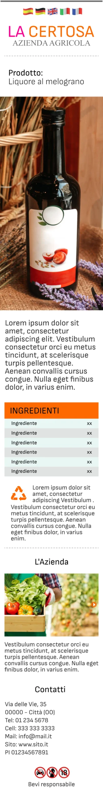 Contenuto scorrevole smartphone scheda tracciabilita alimentare